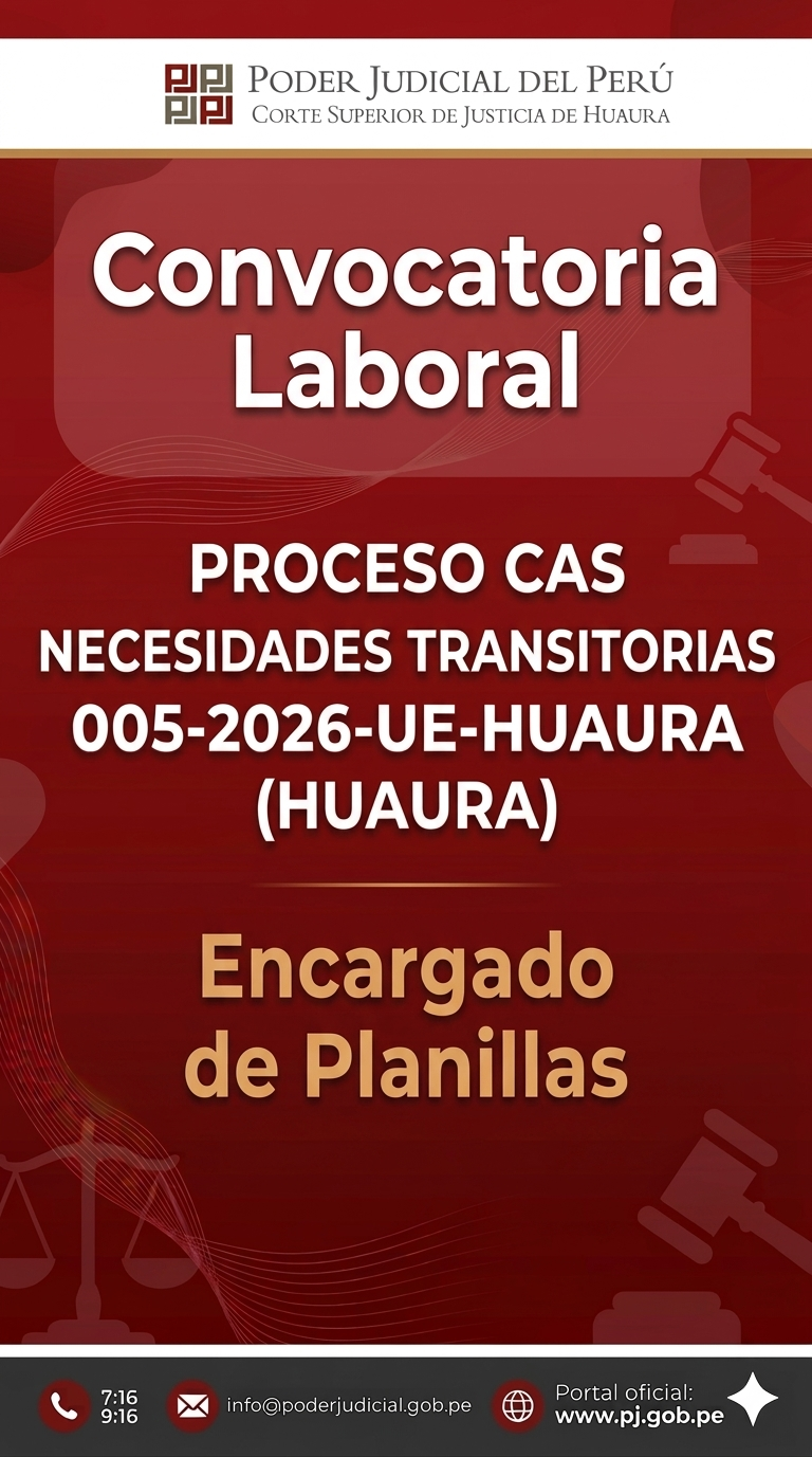 Convocatoria Personal CSJ Huaura